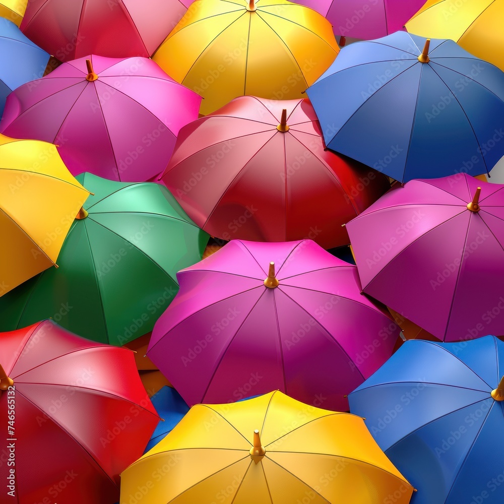 Colorful umbrellas background