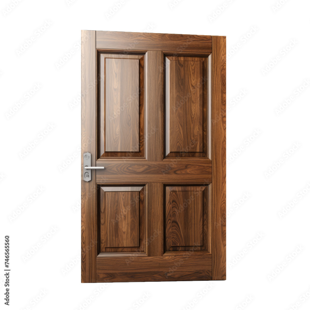 Obraz premium wooden door isolated on transparent background, element remove background, element for design.