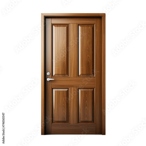 wooden door isolated on transparent background  element remove background  element for design.