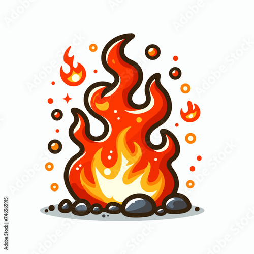 flame blaze cartoon vector clip art illustration
