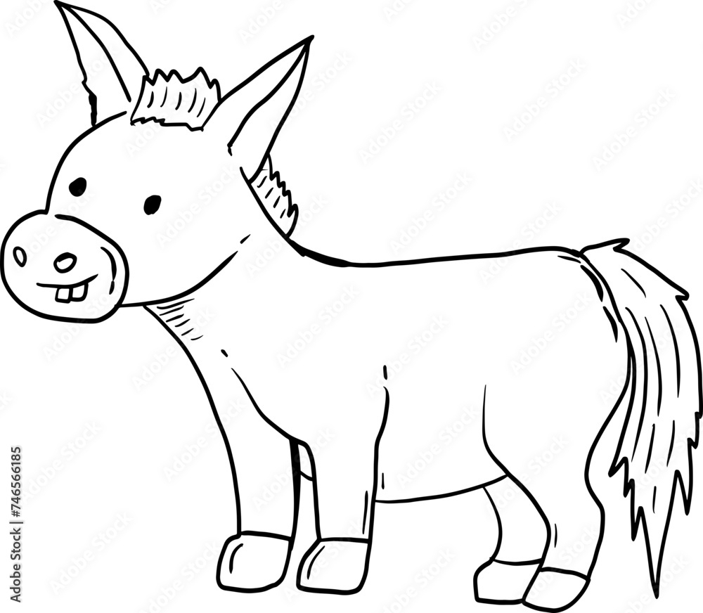 sketch donkey hand drawn