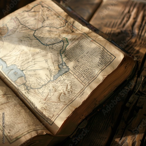 Vintage map of the Holy Land with an ancient Bible exploring Old Testament mysteries