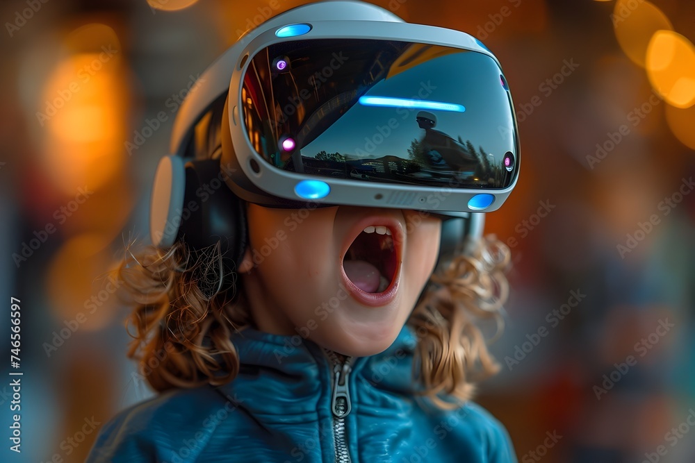 Boy Smiling while Playing Virtual Reality Game Boy Smiling while Playing Virtual Reality Game