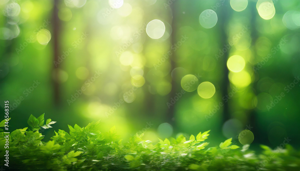 Green forest blur bokeh background. Spring on summer season. Green forest blur bokeh background. Spring on summer season.