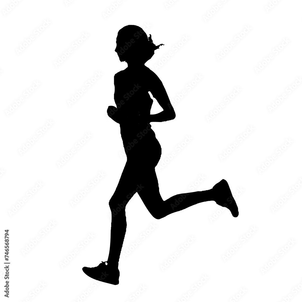 Full body silhouette of a beautiful woman is in style with a transparent background Full body silhouette of a beautiful woman is in style with a transparent background