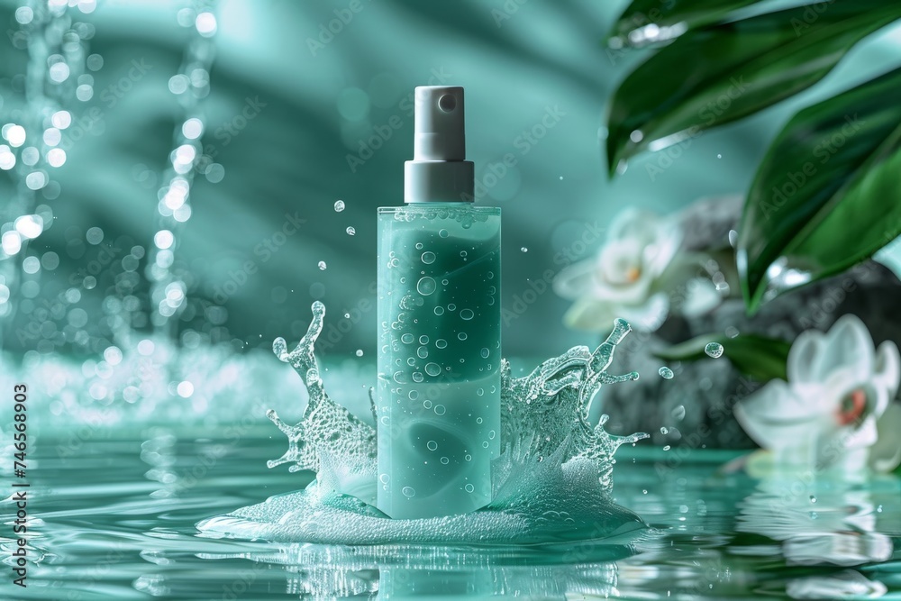 Facial peppermint oil skin care cream. Skincare treatment products: high frequency facial lotion, skincare natural gel, oil, pipette with updo serum and facial jar pot Facial peppermint oil skin care cream. Skincare treatment products: high frequency facial lotion, skincare natural gel, oil, pipette with updo serum and facial jar pot