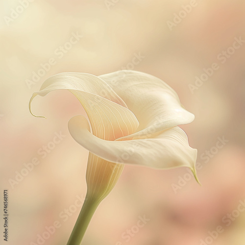 Serene Elegance: A Portrait of a Calla Lily in its Purest Form