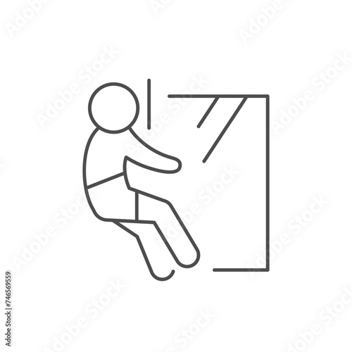 Industrial alpinism line outline icon