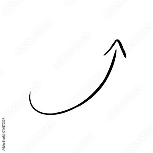 Charcoal arrows vector icons set. Hand drawn freehand different curved lines, swirls arrows. Doodle marker drawing, black chalk smears. Direction pointers. Scribbles and scrawls.