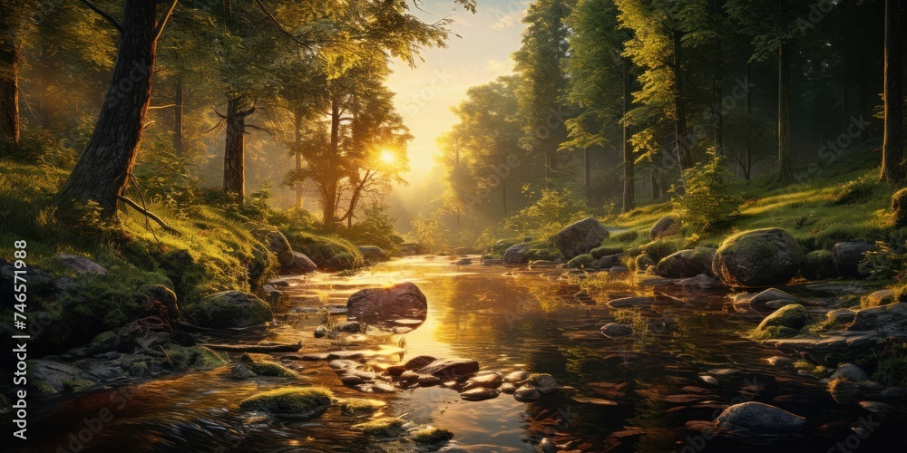 Stream Flowing Through Forest Generative AI Stream Flowing Through Forest Generative AI