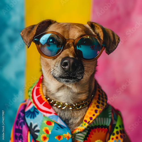 dog wearing sunglasses