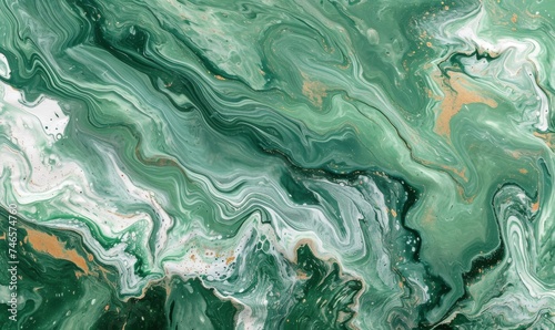 Generative AI image of green marble   oil on canvas  close up