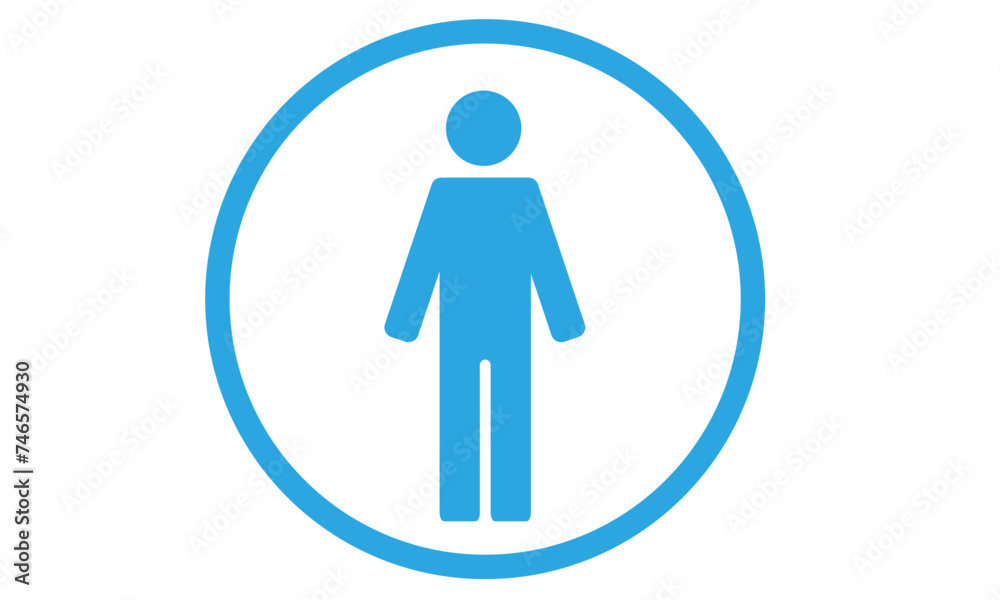 人物ピクトグラム　直立シルエット　丸囲みアイコン　全身	