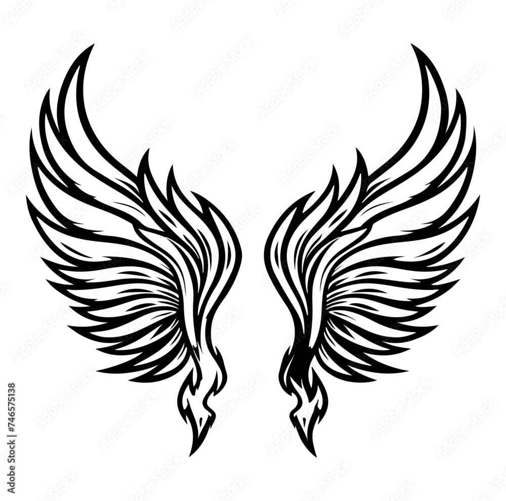 Obraz premium two Vintage angel wings