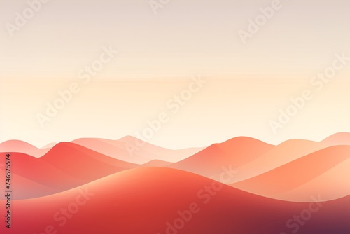 a landscape of hills with a sunset