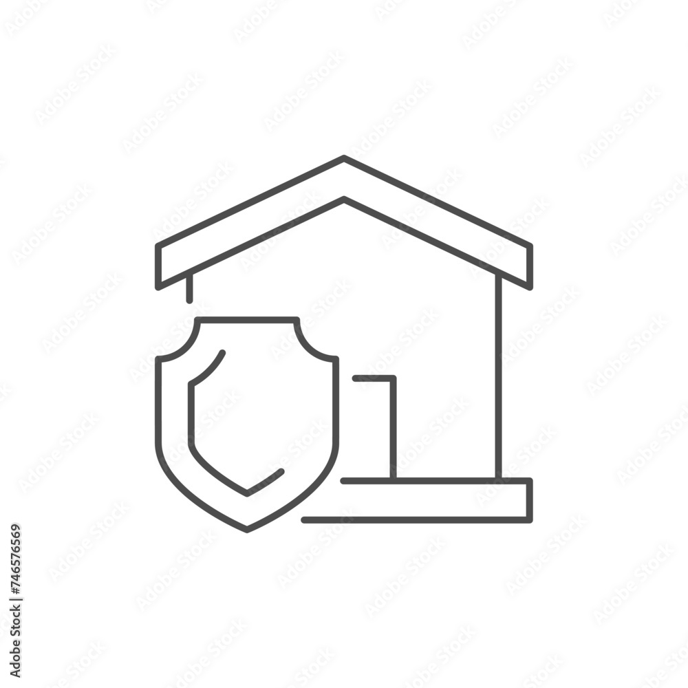 House protection line outline icon House protection line outline icon