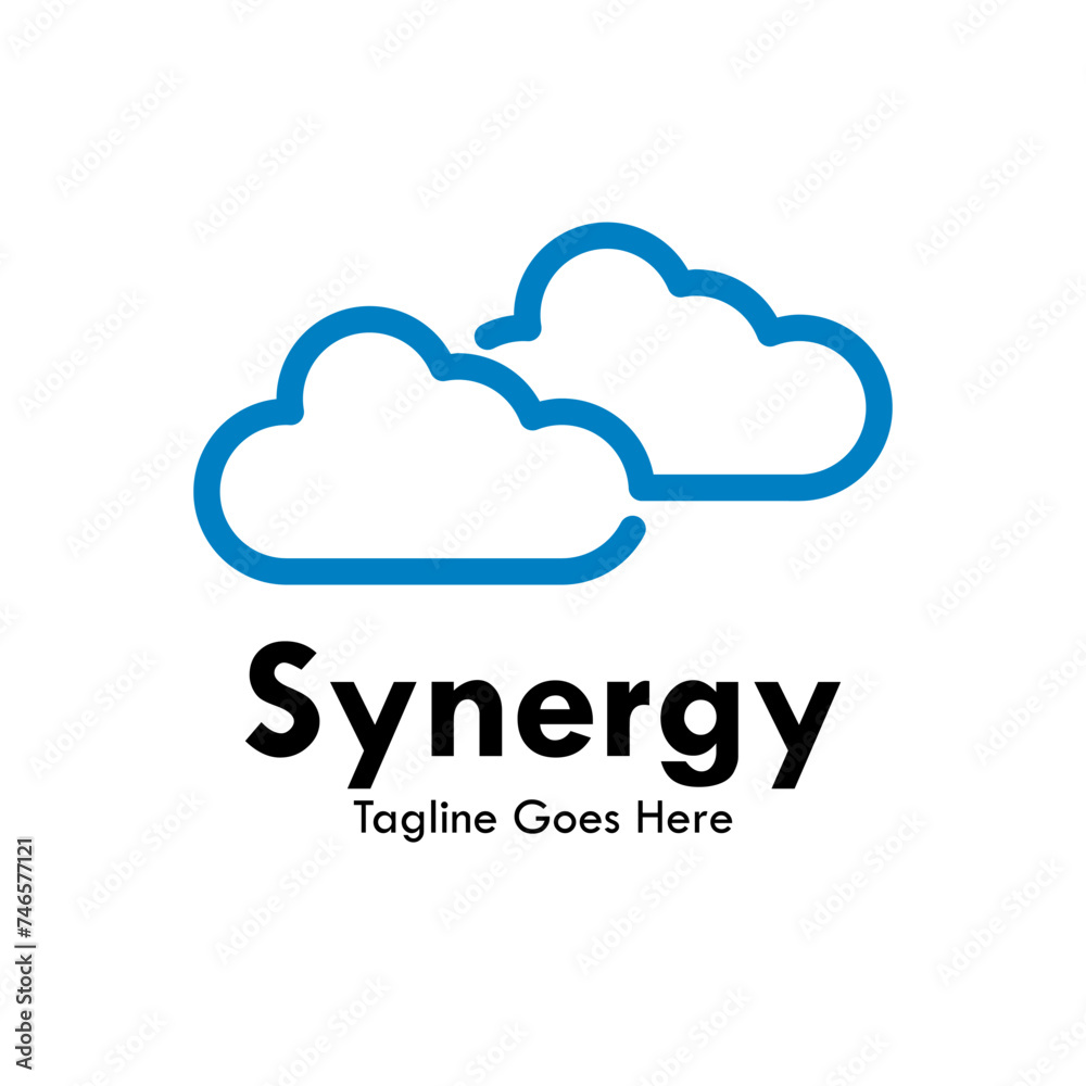 Synergy or cloud link design logo template illustration Synergy or cloud link design logo template illustration