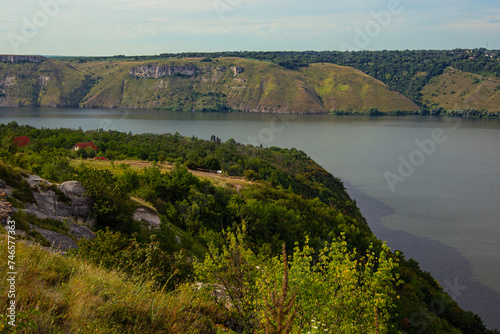 Bakota Bay and Dniester canyon in national park Podillya Tovtry, Ukraine photo