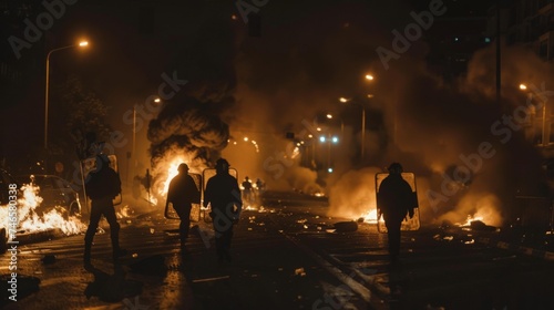 Riots in night city © ArtBox