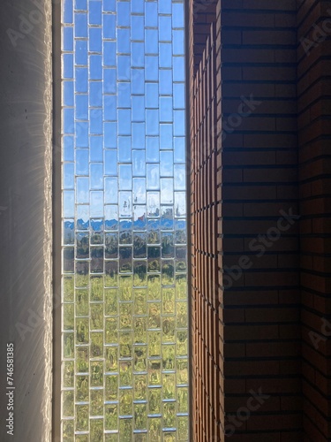 view from inside a cafe to a nice weather on jeju, korea