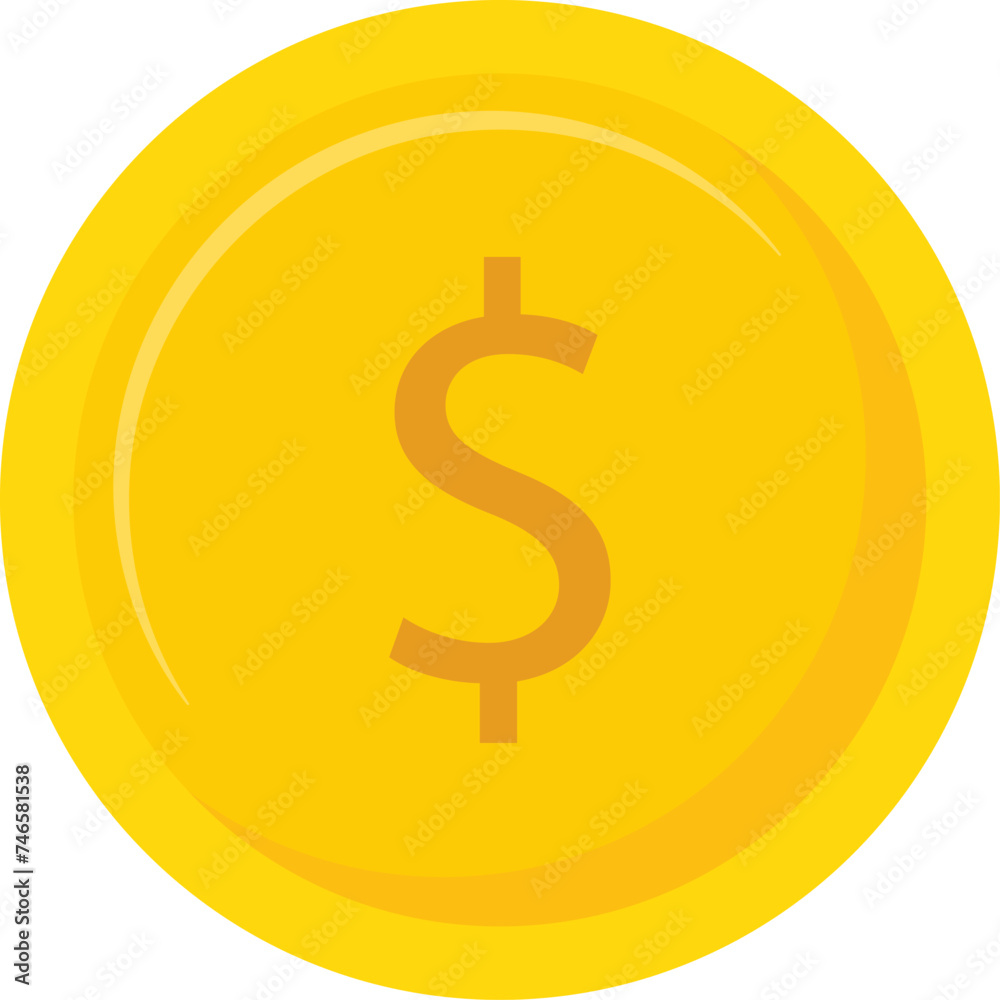 vector illustration of a dollar coin on a transparent background vector illustration of a dollar coin on a transparent background