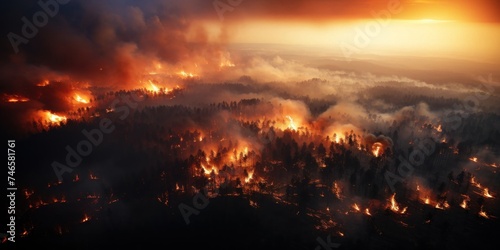 Massive Fire Burning in the Sky Generative AI