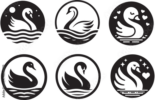 Swan Logo Vector icon illustration