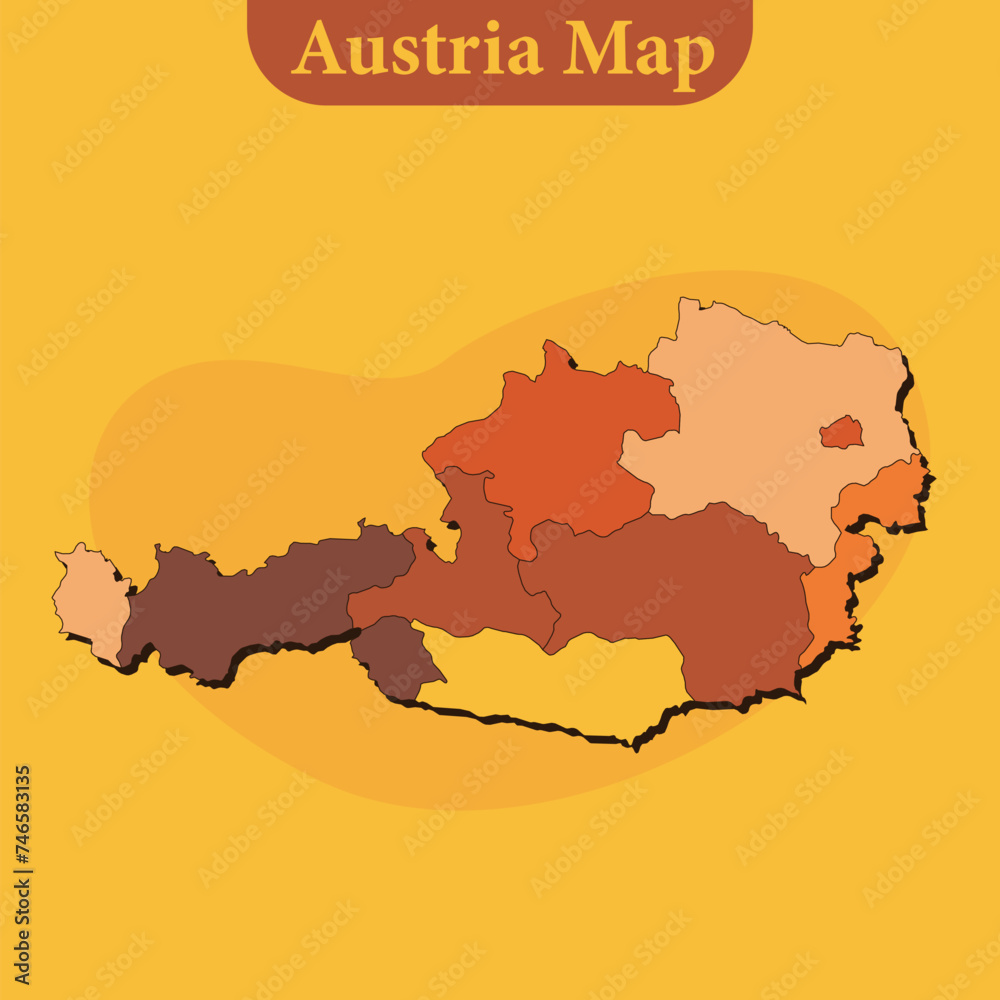 National map of Austria map vector with regions and cities lines and full every region of Austria Map National map of Austria map vector with regions and cities lines and full every region of Austria Map