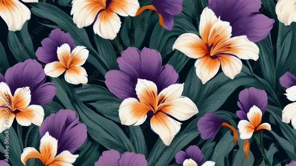 Painted iris flowwers. Painted iris flowwers.