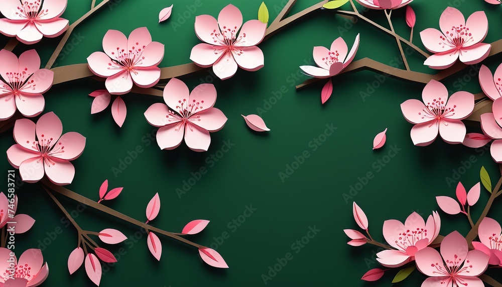 Spring Inscription in Japanese Style Illustration Spring Inscription in Japanese Style Illustration