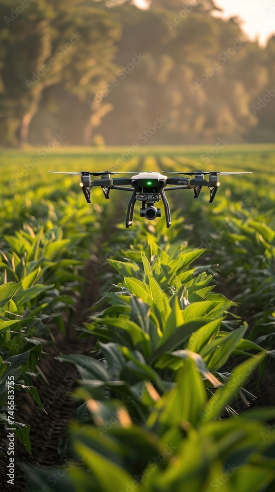 Revolutionizing Agriculture: Drones Take Flight Over Lush Fields and Sprawling Gardens. Utilizing Cutting-Edge Technology and Remote Control