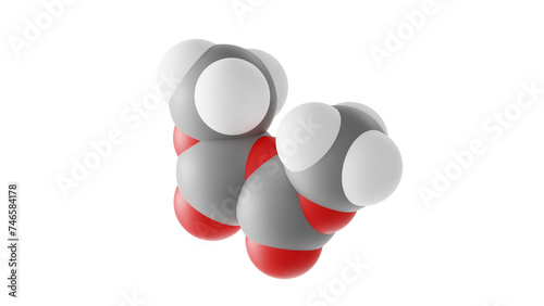 dimethyl dicarbonate molecule, preservative e242, molecular structure, isolated 3d model van der Waals photo