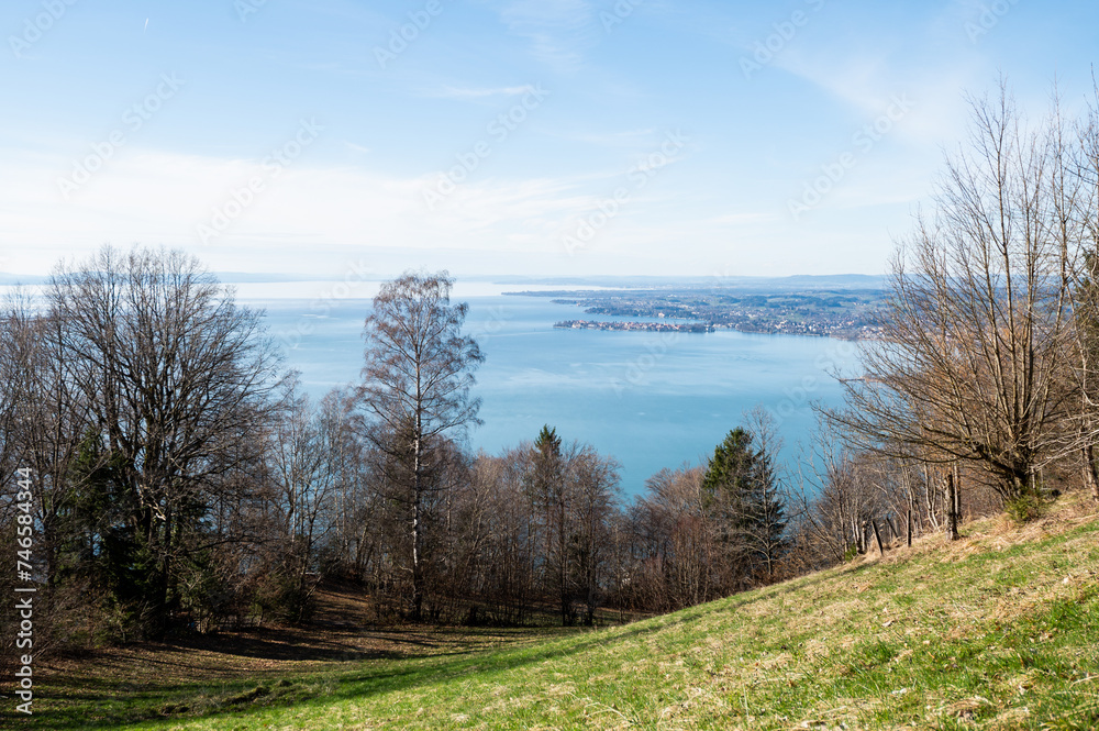 Lake Constance in spring top view, view of Lindau Lake Constance in spring top view, view of Lindau