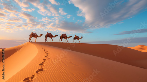 camels in the desert  generative Ai