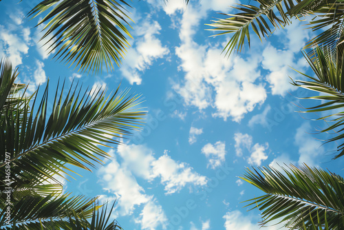 sky and palm tree  AI generated