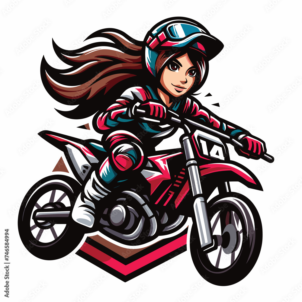 cute funny girls biker vector on white background
cute funny girls biker vector on white background