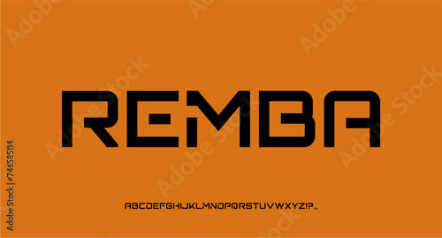 REMBA FONT VECTOR UPPERCASE FUTURISTIC TECHNOLOGY