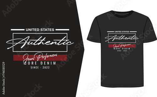 Authentic font t shirt design