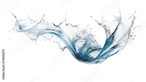 Vortex Water Splash on Transparent Background - Abstract Liquid Motion Art in Blue Hue, Ideal for Nature Concept Designs! photo