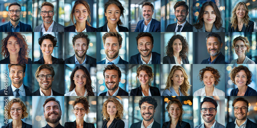 Series of Happy Business Professionals Portraits.