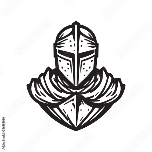 black knight simple logo vector