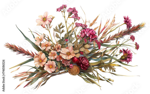 The Zenobia Bouquet for Stylish Home Decor On Transparent Background.