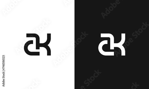 AK elegant and Professional letter icon design in black and white color.