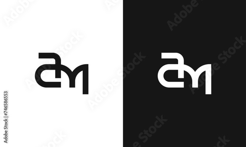AM Minimalist and modern vector logo design template in a creative unique way