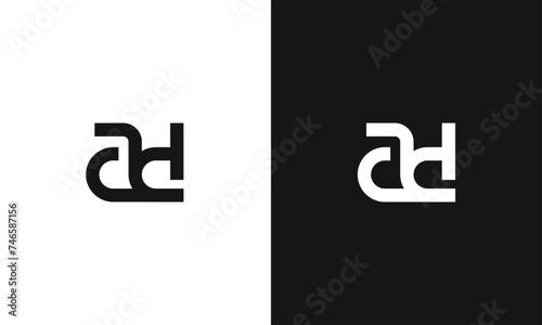 AD letters creative minimal monogram logo design