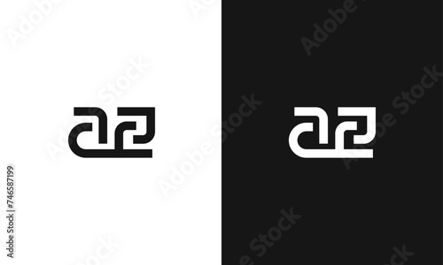 AZ letters minimal monogram creative logomark