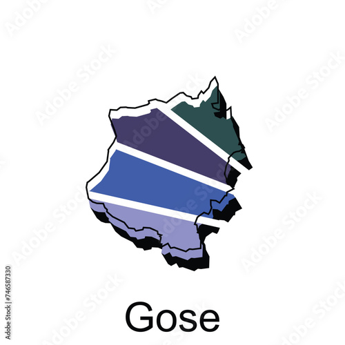 Map City of Gose geometric logo design, abstract geography modern logo photo