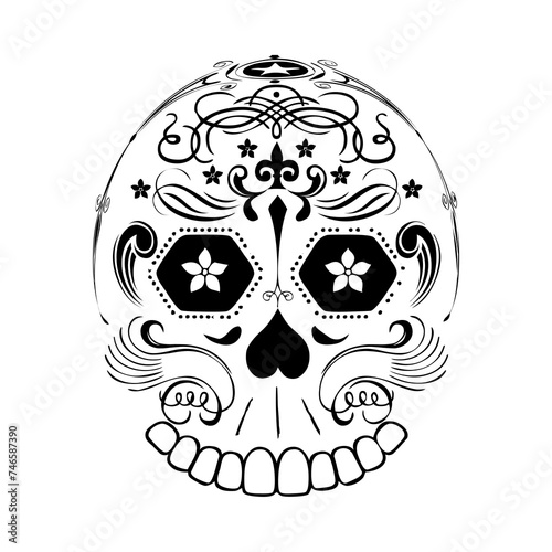 These are several skull-shaped vectors that have unique characteristics. Very suitable for posters for the Cinco de Mayo festival in Mexico. I deliberately made it black and white so you can easily.