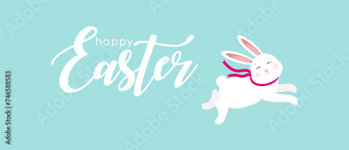 White easter rabbit. Easter Bunny vector eps10. © Cali6ro
