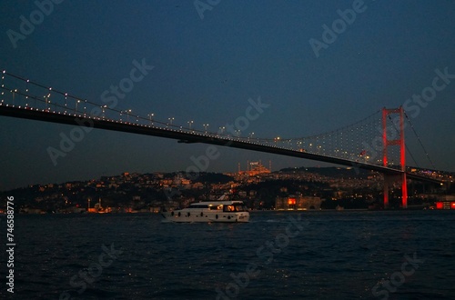 Bosphorus Bridge and city lights © Sevin